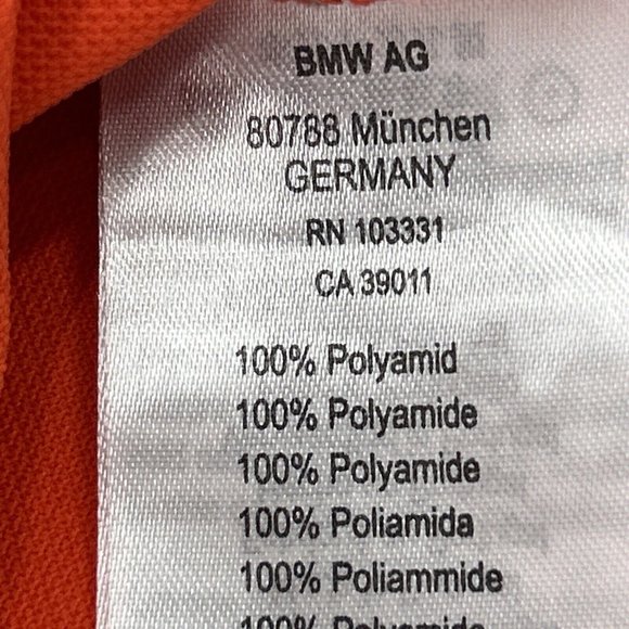 Men's BMW Golfsport‎ Short Sleeve Polo Shirt Orange XXL - Picture 4 of 9
